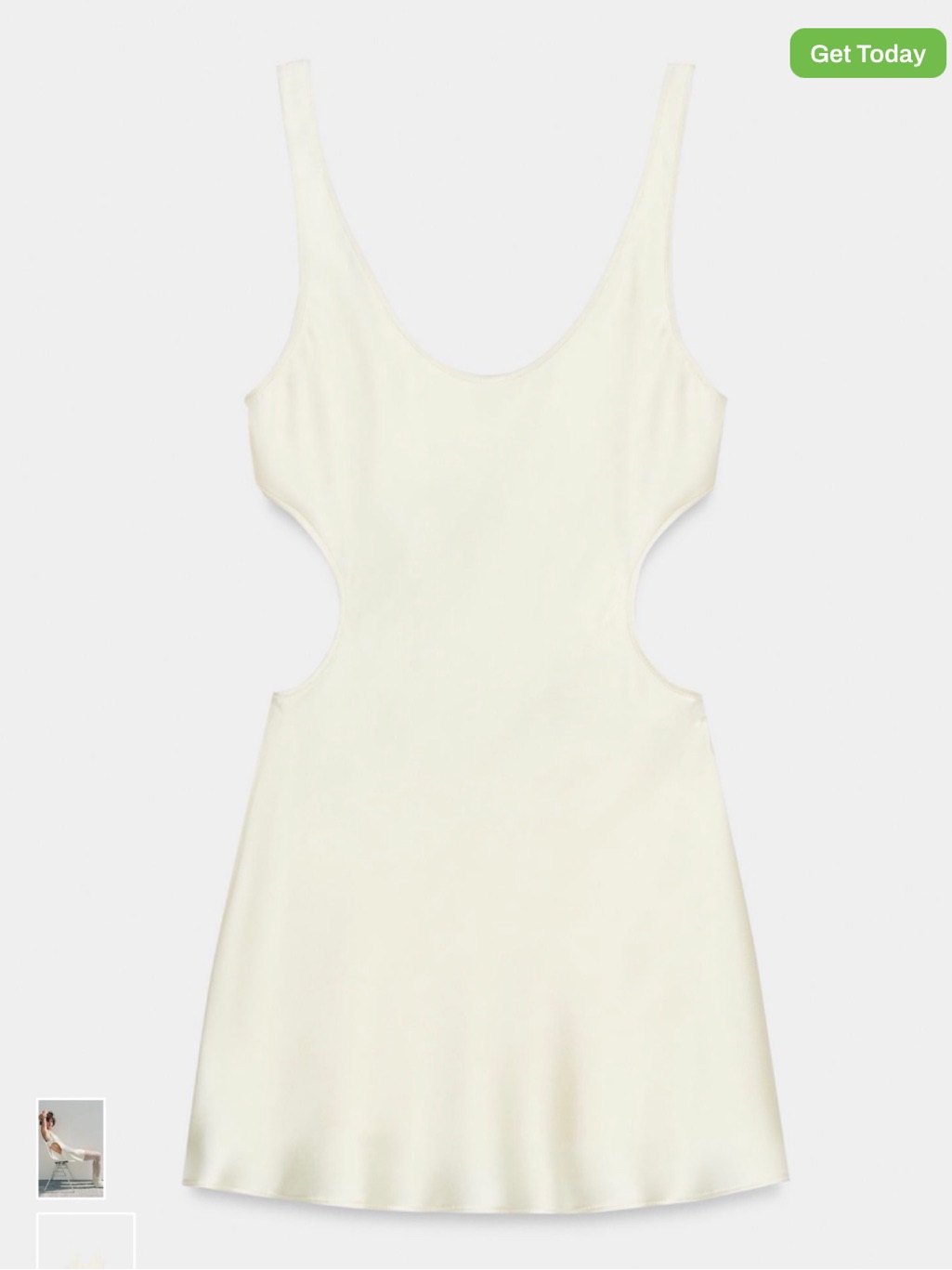 Zara Cream Cutout Mini Slip Dress